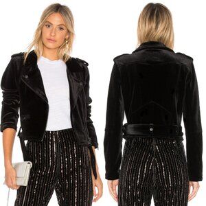 BLANKNYC Dark Side Jacket Black Velvet Moto Jacket Womens XS Whimsigoth Grunge